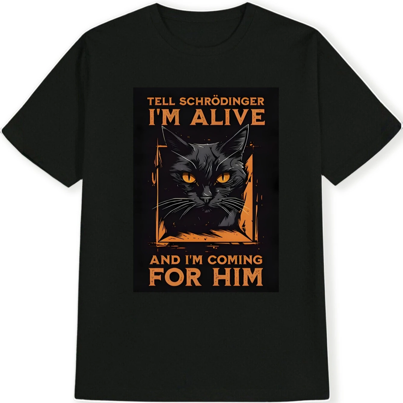 

Quantum Mechanics Meme Schrodinger's Cat Pattern Футболка из 100% хлопка с круглым вырезом и коротким рукавом Летняя повседневная мужская футболка Уличная одежда