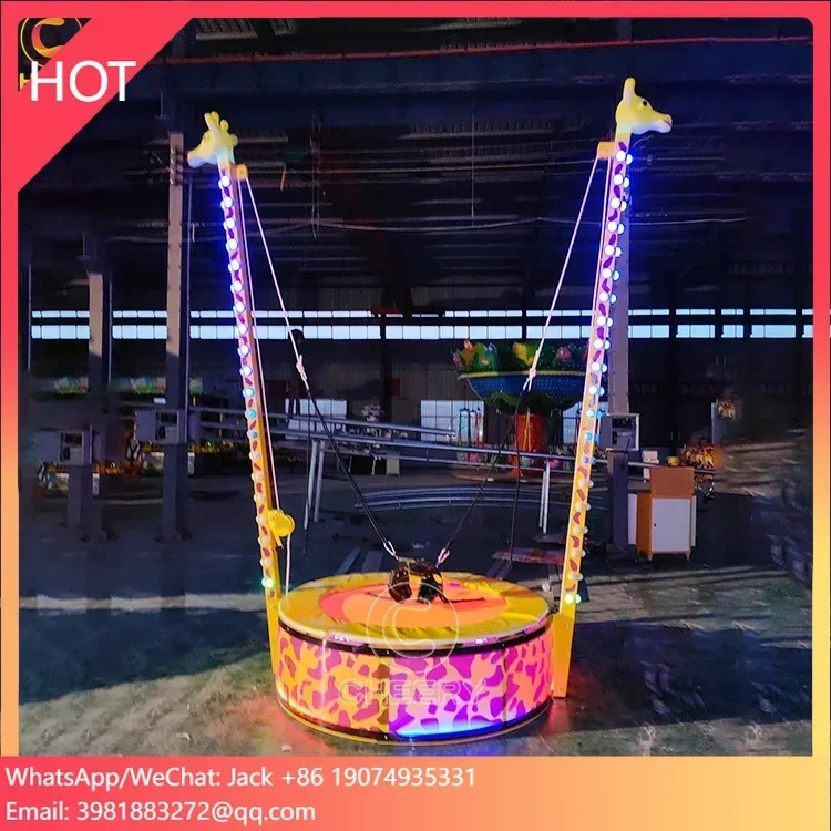 

Mobile Square Amusement Park Rides Kiddie Sport Games Single Small Bungee Jumping Trampoline for Sale
