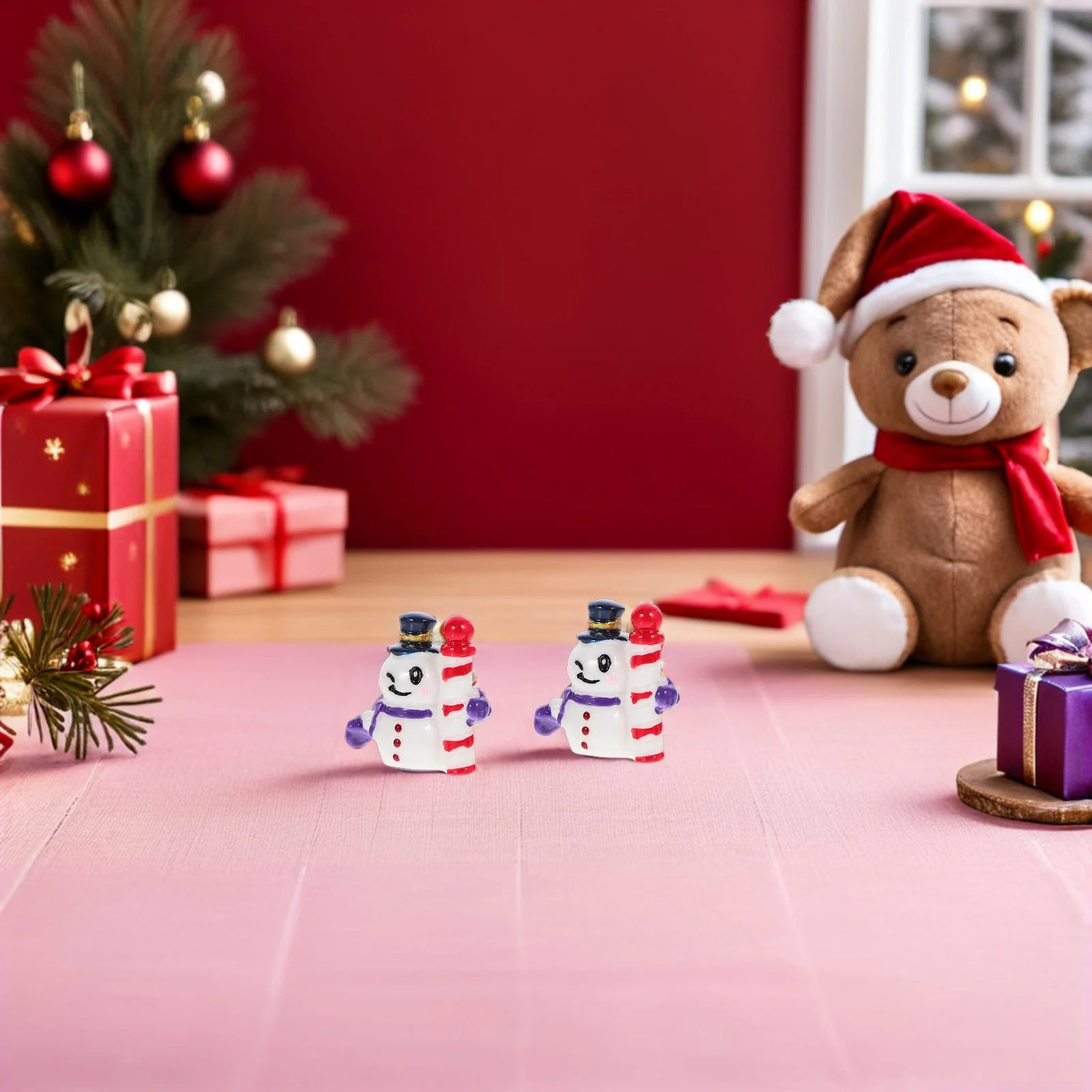 12 Stück Weihnachtsschneemann-Mikrolandschaften: Miniaturfiguren aus Kunstharz für Winterdorf, Feengarten-Dekoration, Schneemann-Ornamente