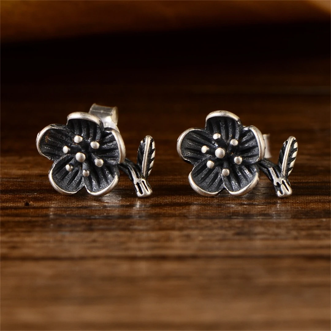 Special Offer（Purchase limit of 1 item）S925  Sterling Silver Retro Thai Silver Personality Lotus flower Earrings Woman Jewelrry