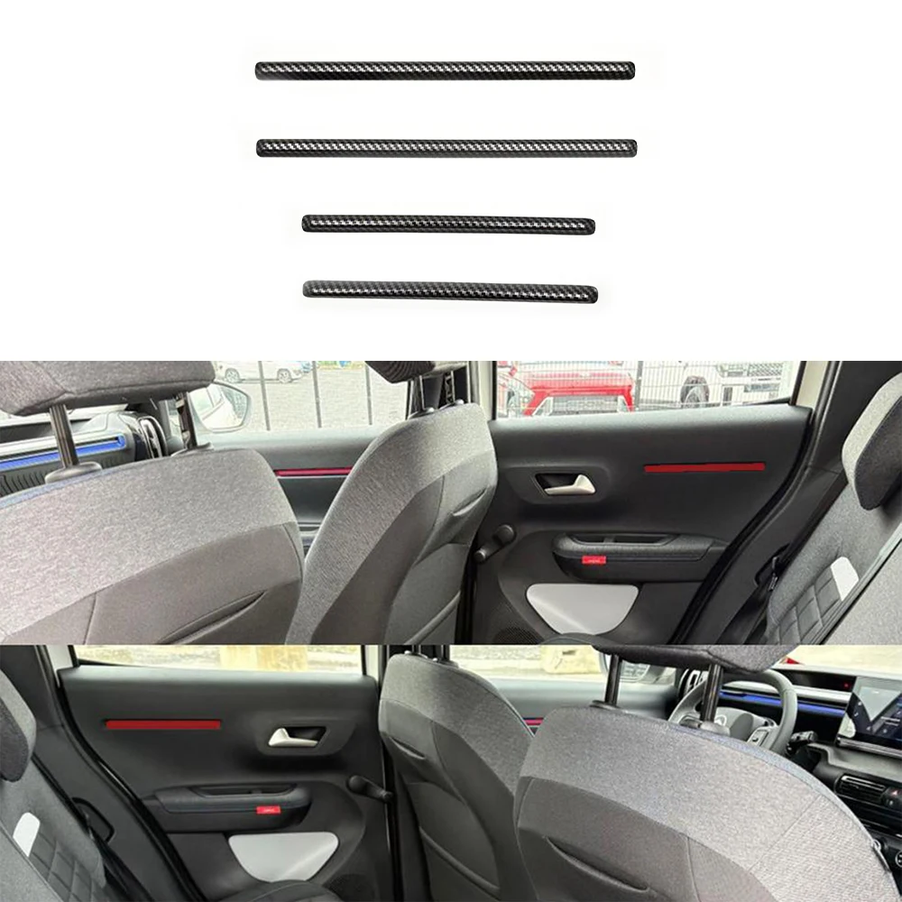 ABS Carbon Fiber Color Door Trim Strip For Citroen C3