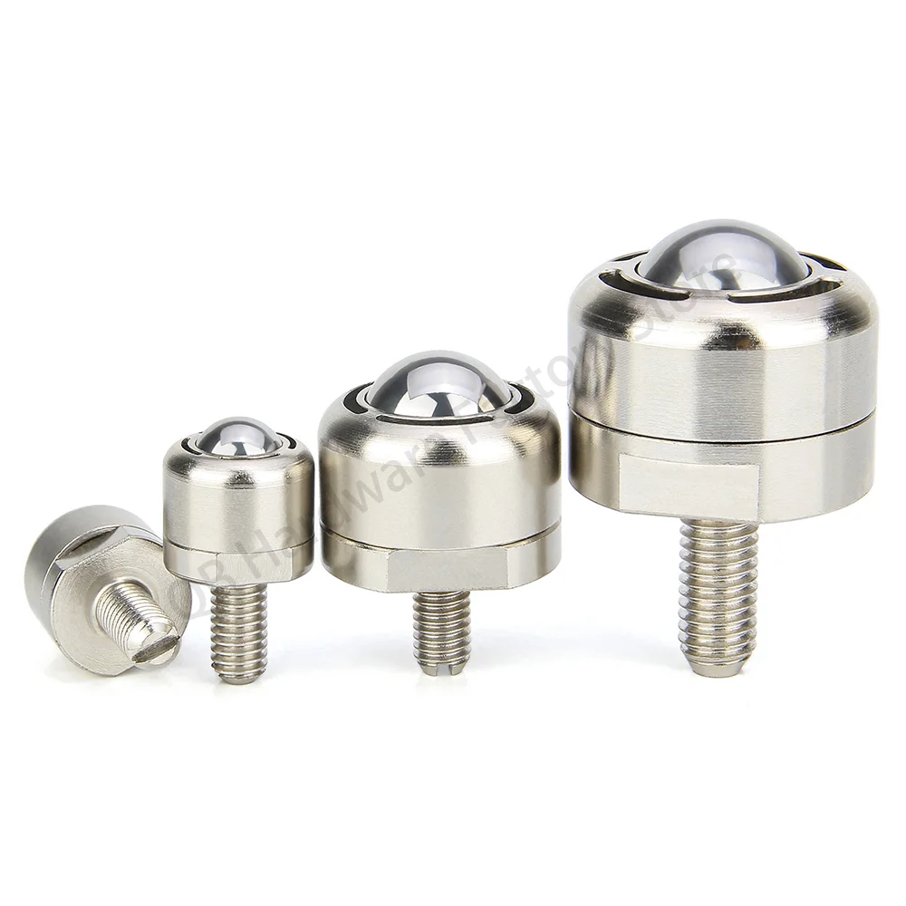 QB334 Carbon Steel Roller Plungers Bolts-Type Ball Roller Plungers Threaded Conveyor Locating Studs Conveyor Ball Rollers