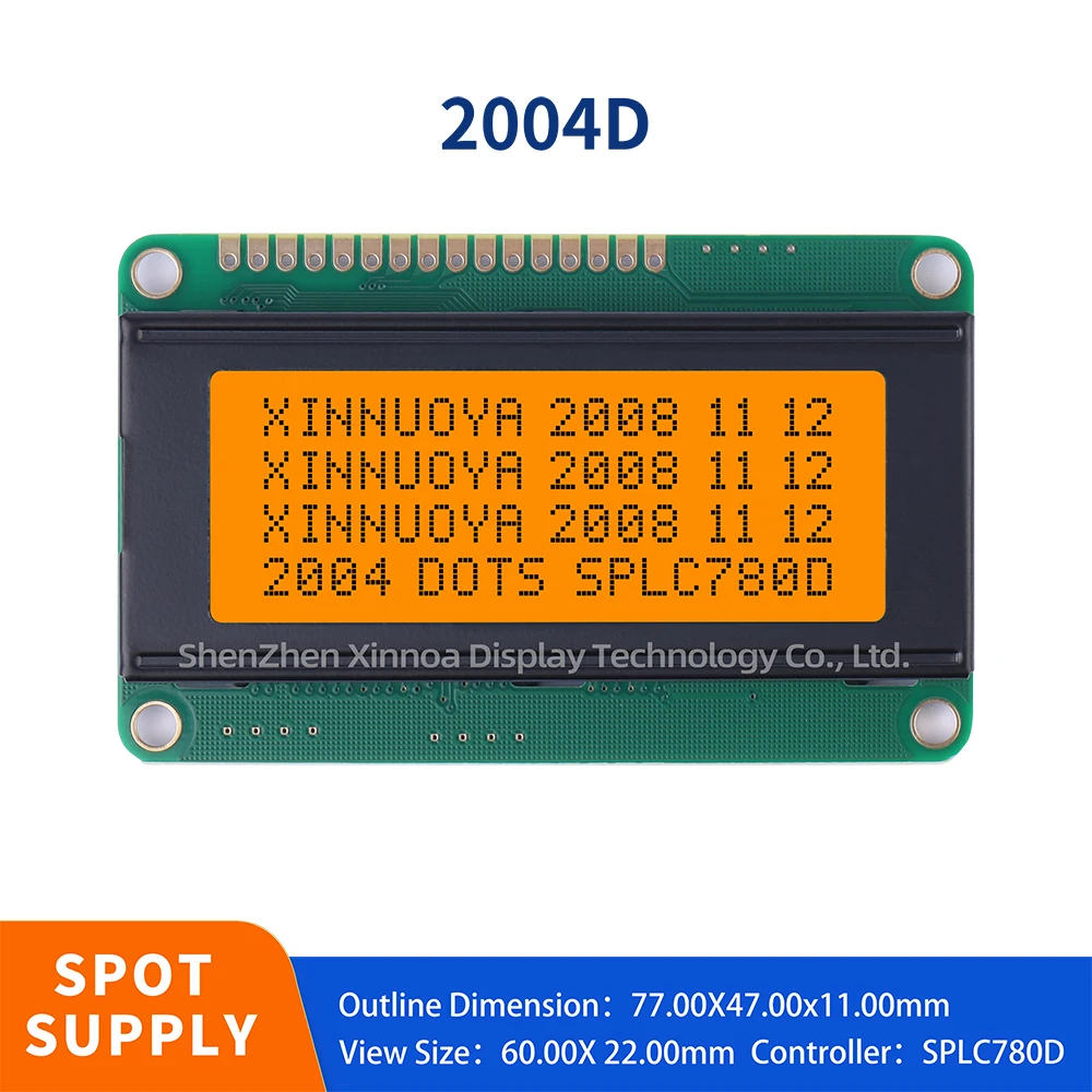 Wholesale Of 2004D Lcd Screen Modules With Orange Light And Black Characters, Dedicated Pcb Board For Bright Led Lights