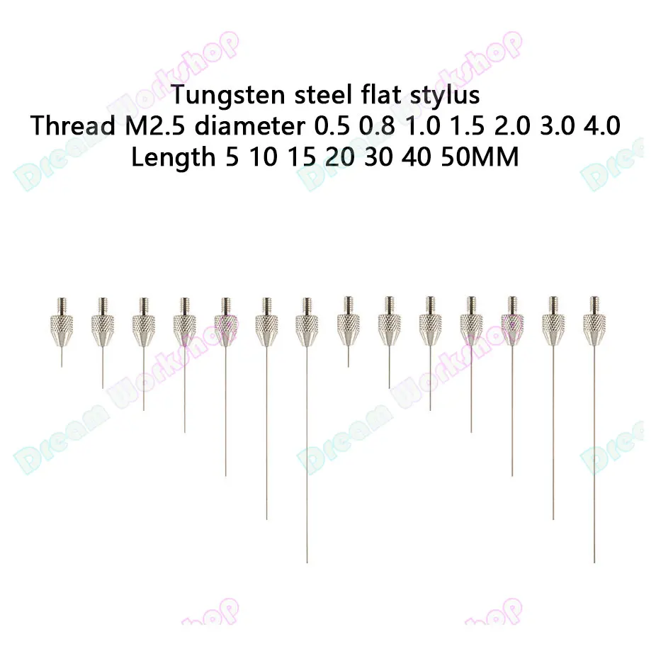 Dial Indicator Needle, Tungsten Steel Flat Probe, Height Gauge Probe, Dial Indicator Flat Probe, Depth Gauge, M2.5