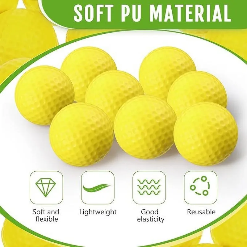 6/12Pcs PU Foam Golf Balls 42.6mm Single-layer Sponge Elastic Soft Balls For Indoor Outdoor Practice Training Gift for Golfers