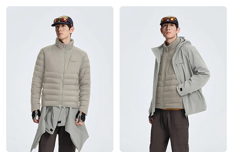 BOSIDENG 3‑In‑1 Outdoor Jacket 90 Goose Down 700+ Fill Power Detachable Liner Temperature Control Hooded Coat