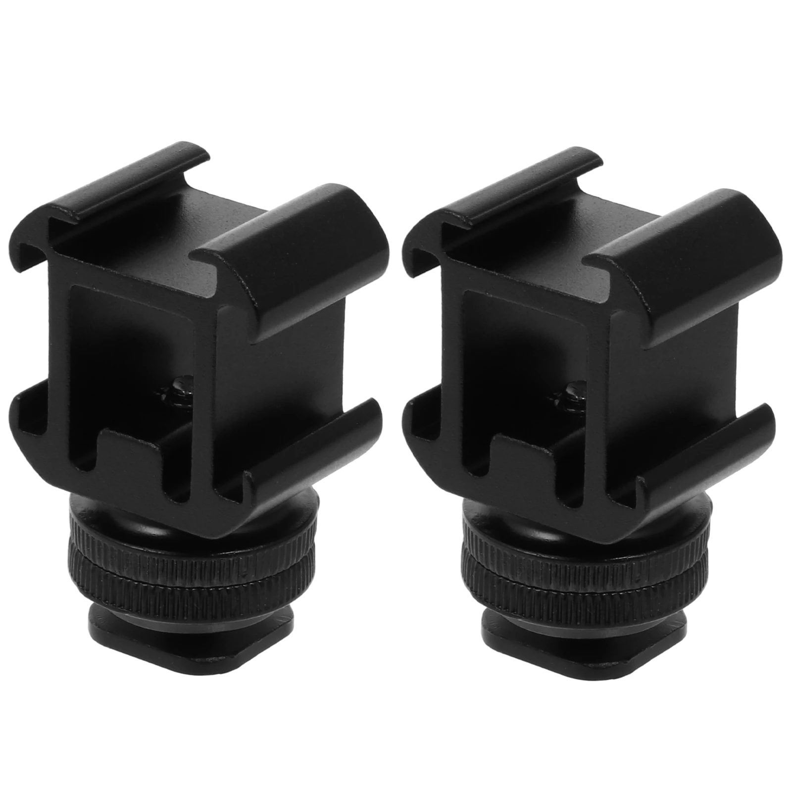 2 set 2 Sets Hot Shoe Base Mount Adapter Universal Camera Accessories for Video Light Flash Microphone Black Lightweight Durable