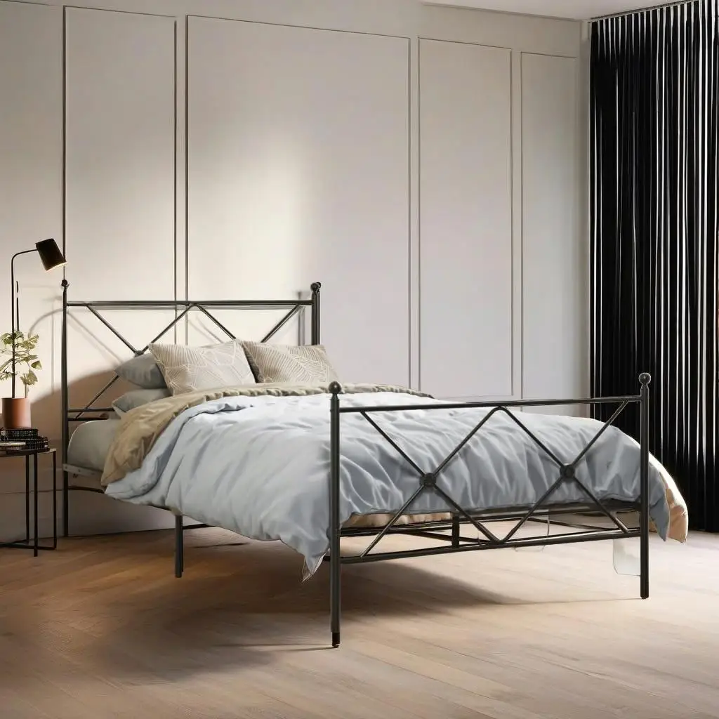 Metal Headboard Black 107cm