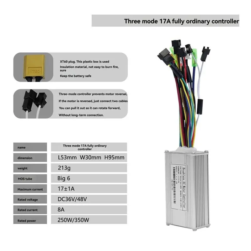 NEW HOT In Stock-36V 48V 17A Brushless Controller T5S Meter LCD Display+130X Throttle Kit For Electric Scooter E-Bike Repair Kit