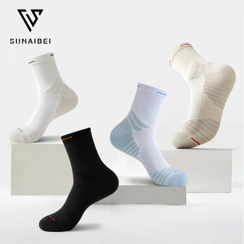 

4 Pairs Basketball socks, towels, thickened autumn and winter sports mesh for sweat absorption, anti slip, and shock absorption