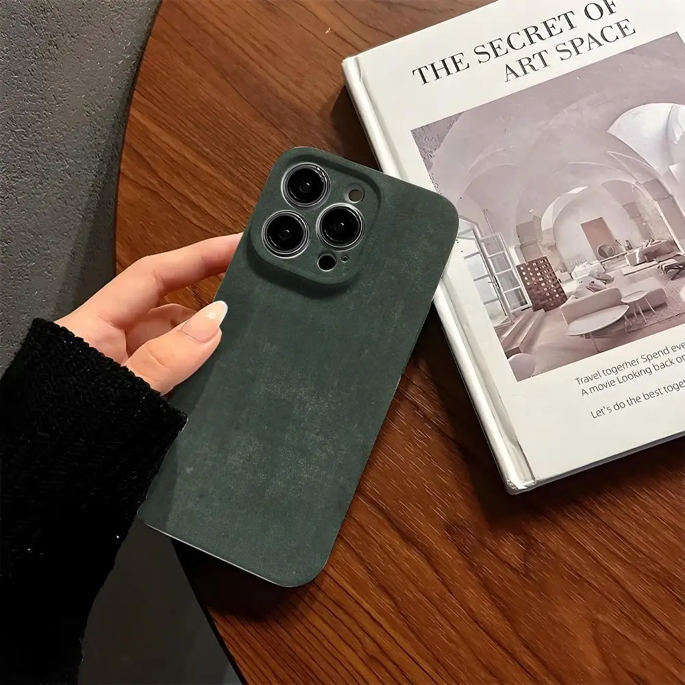 

Texture Phone Case Korean INS For IPhone 16 15 14 13 12 11 Pro Max Plus Luxury Fine Hole Liquid Film Soft Shell