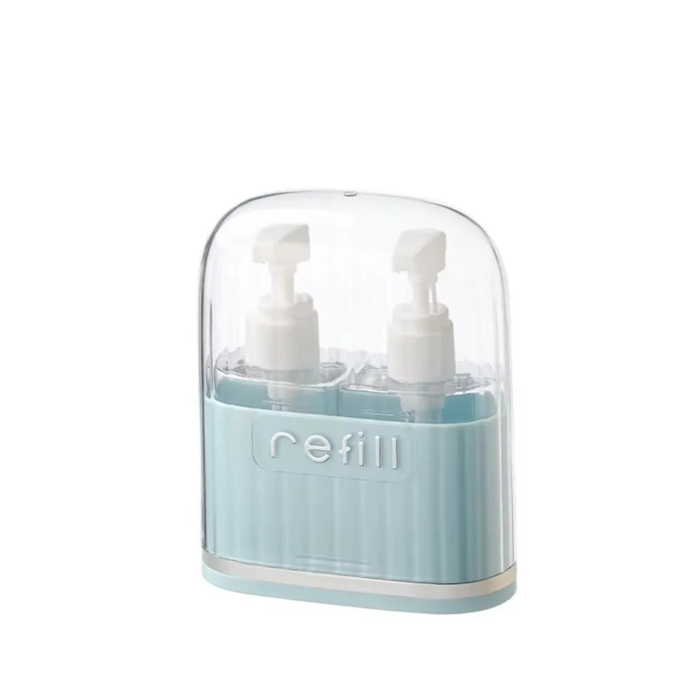 Tragbares Set aus Toilettenartikelflaschen, 2/4 in 1, wiederverwendbare, leere Reiseflaschen, auslaufsichere, aufteilbare Flaschen, nachfüllbare Behälter für den Urlaub. – Detail 5