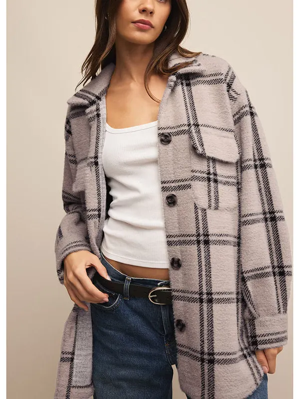 

Loose Water Rabbit Fur Shirt Style Checkered Coat Casual Commute Women's New Style Upper Apparel Polyester Fiber 100% Long Sl...