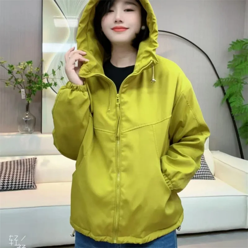 

Explosions Thicken Coat Women 2025New Autumn Winter Warm Cotton-Padded Jacket Hooded Korean Outcoat Female Fashion Overcoat Tops