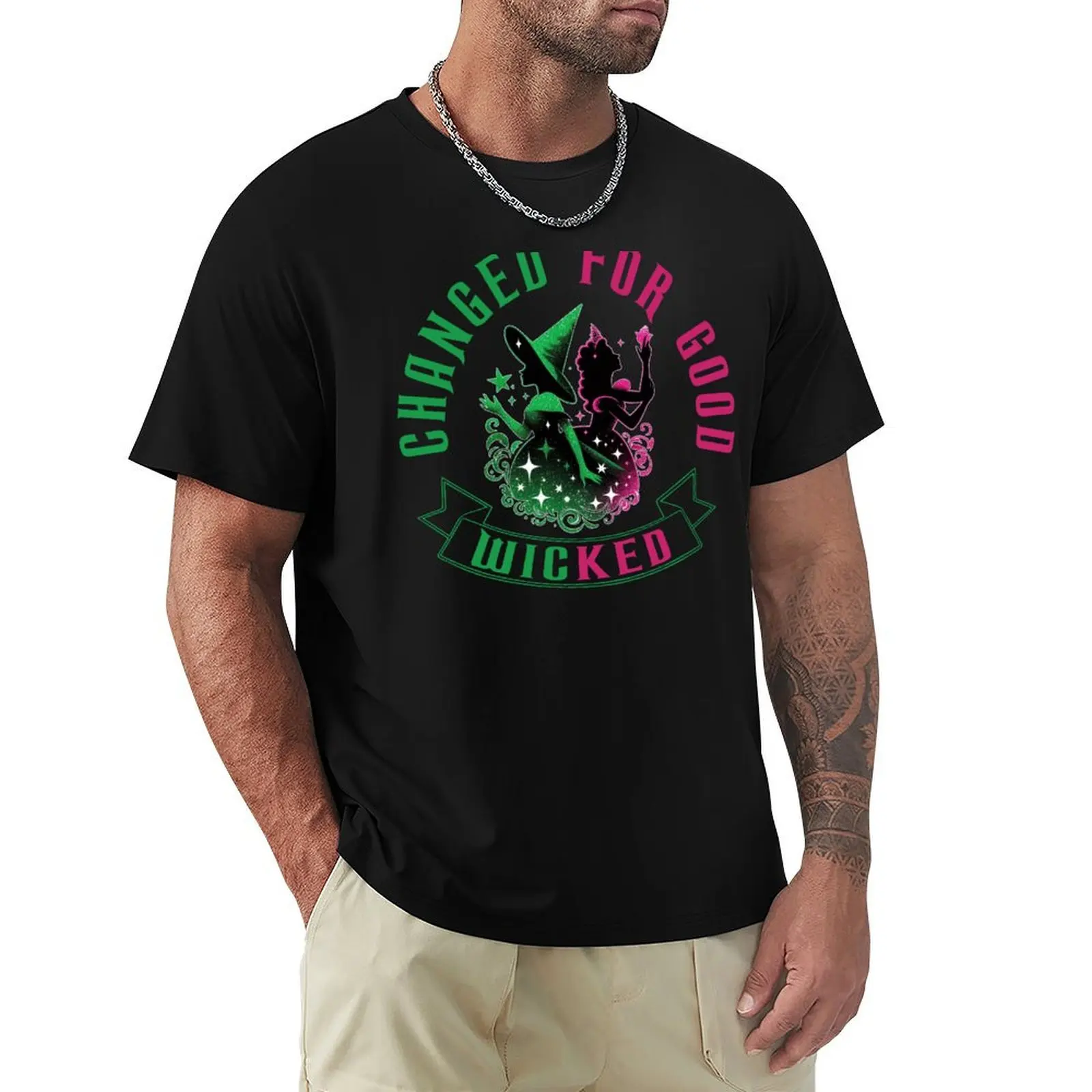 

Wicked Changed For Good T-Shirt cotton man t-shirts vintage anime shirt t shirts for men