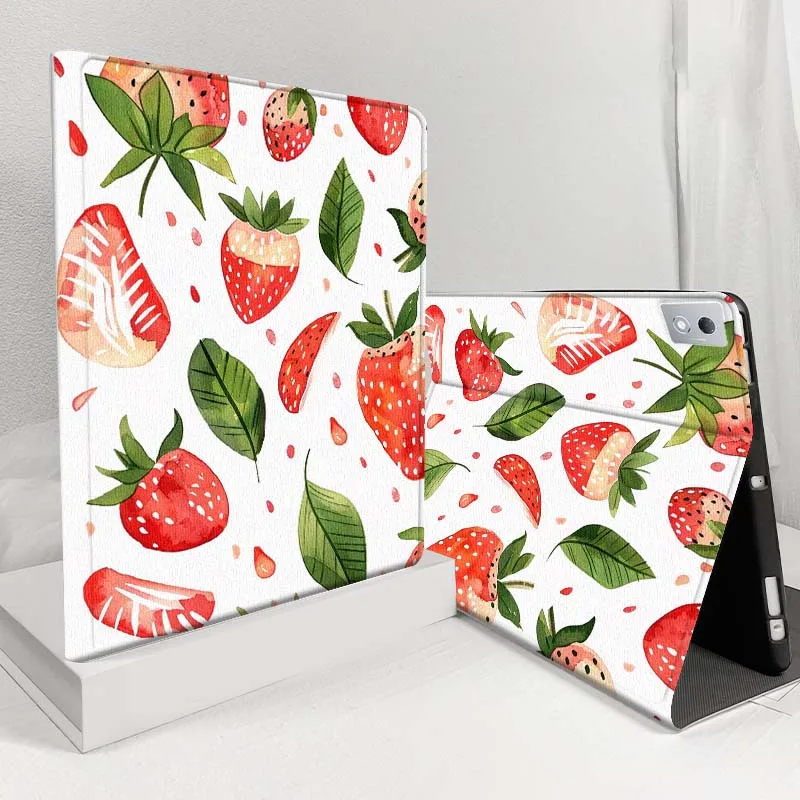 

Чехол с клубничным принтом для планшетов Lenovo Pad Legion Xiaoxin Tab Y700 K10 M10 P11 3rd Pro GT Plus Gen 5G