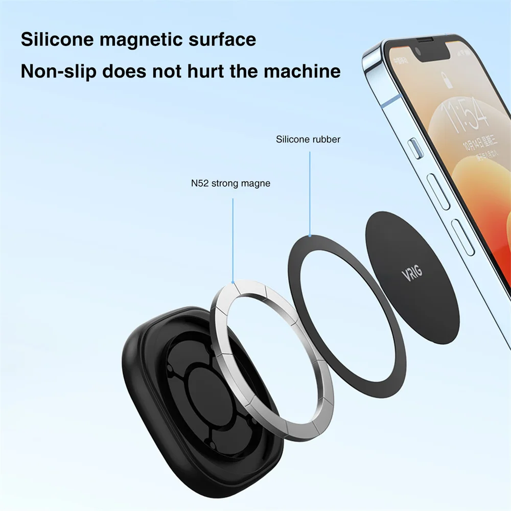 Treppiede Magnetico Per IPhone 12-16 – Rotazione 360°, Pieghevole In Alluminio, Con Attacco Per Microfono E Luce