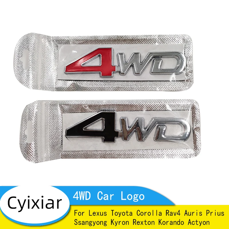 4WD Metal Sticker Car-Styling for Lexus Toyota Corolla Rav4 Auris Prius Ssangyong Kyron Rexton Korando Actyon Accessories