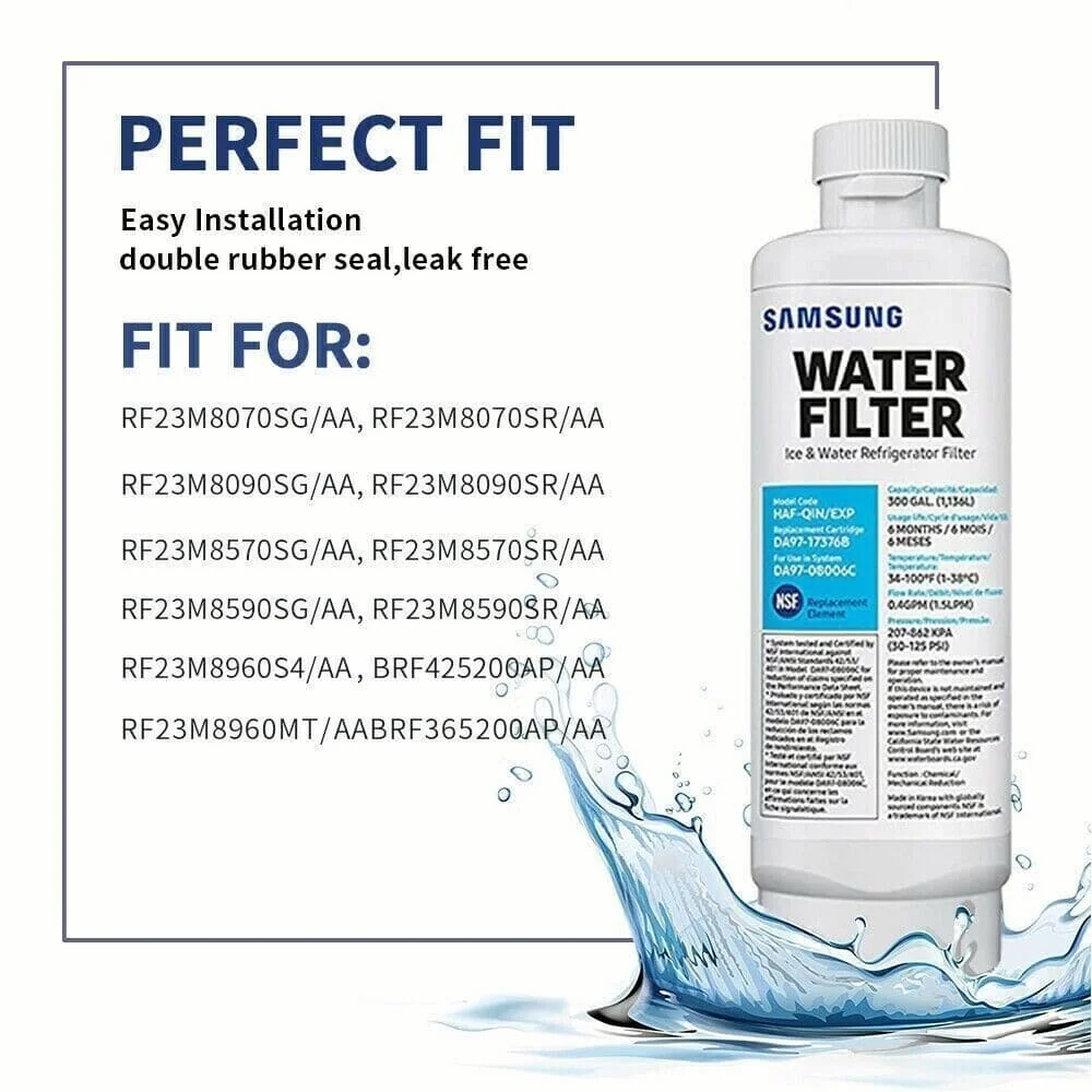 Refrigerator Water Filter for Samsung DA97-17376B Compatible HAF-QIN/EXP HAF-QIN DA97-08006C RF28R7351SG RF23M8070SR RF23M8090SG