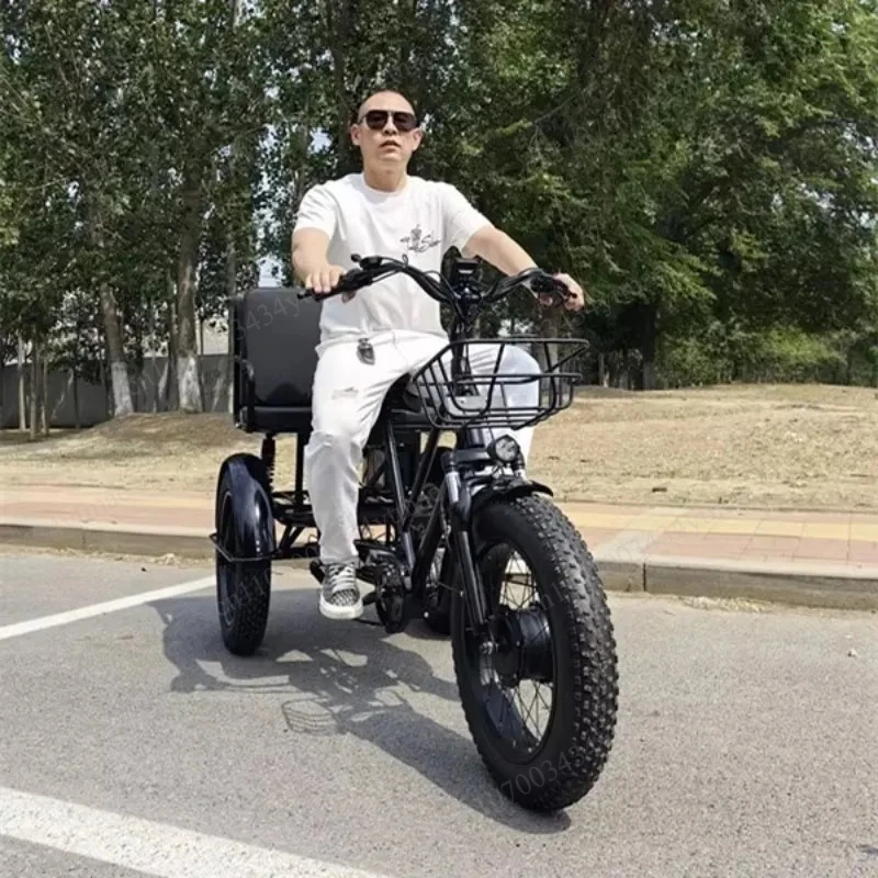 20 Inch Fat Tire Electric Tricycle Heavy Duty Load Cargo & Passenger Multifunctional 3 Wheel City Delivery E Bike