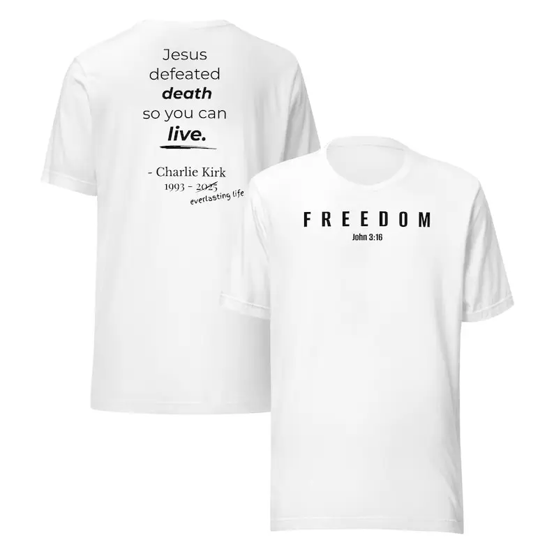 

Рубашка Charlie Kirk Everlasting Life, футболка с консервативным рисунком, вдохновляющая одежда на основе веры, политическая футболка унисекс, хлопок