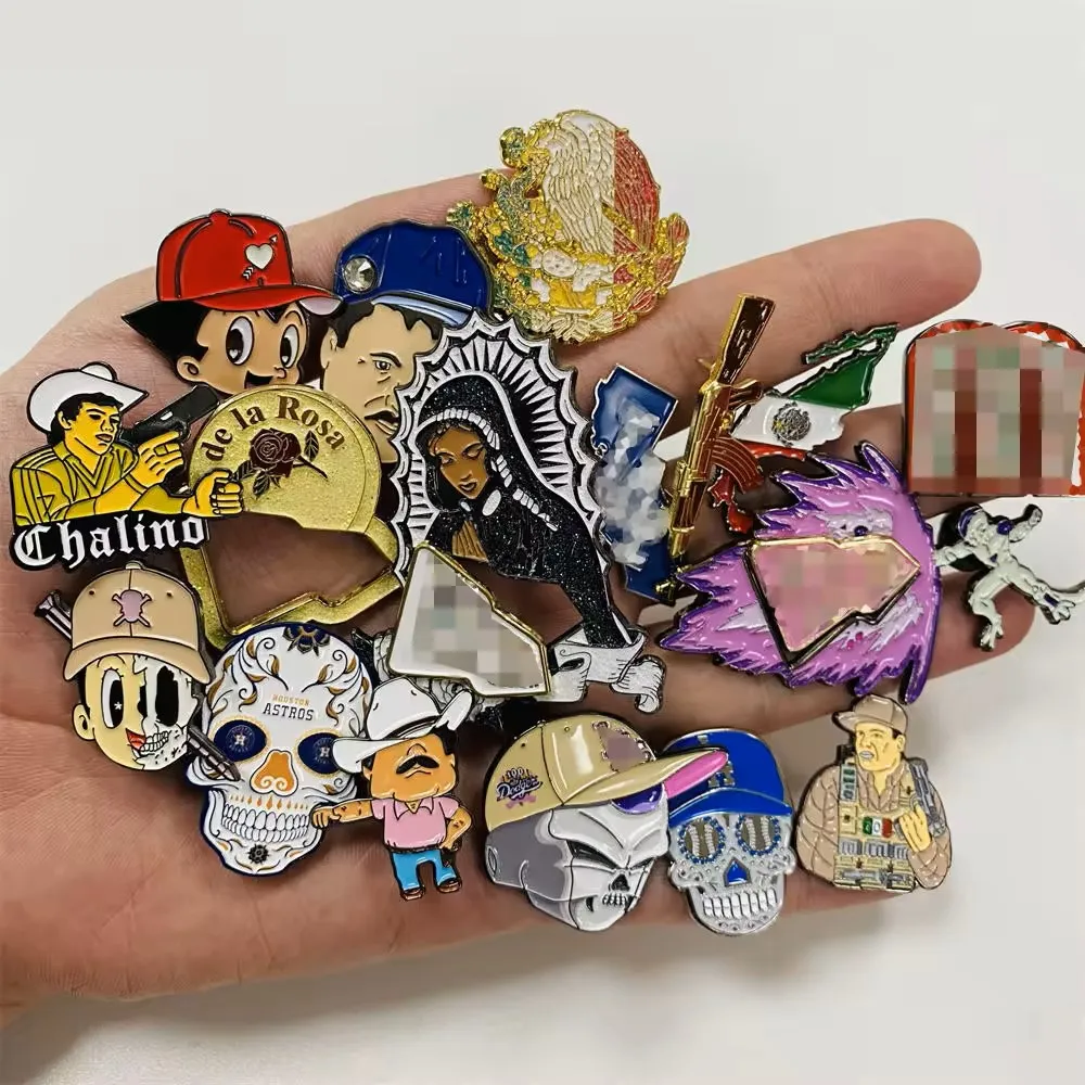 Custom logo metal badge hard soft enamel OEM custom cartoon Lapel hat pins for hat clubs