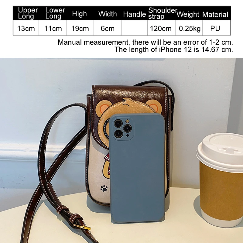 Beibaobao Merk Mobiele Telefoon Tas Voor Vrouwen Crossbody Tas Voor Meisje Luxe Vrouwen Schoudertas Dames Messenger Bag Schattige Beer Portemonnee