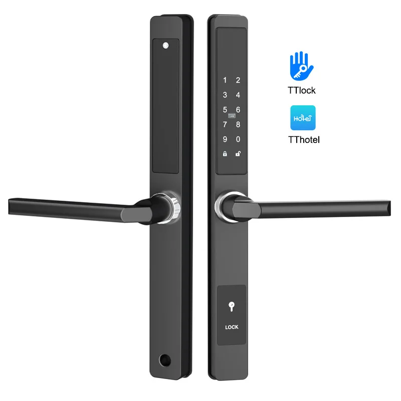 

Waterproof Smart Door Lock Digital Electronic Lock TTlock/ TThotel APP Password Card Aluminum Sliding Lock