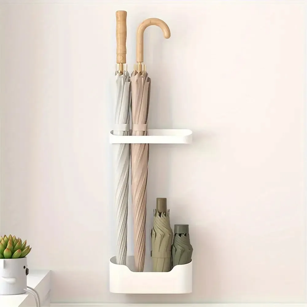 1set Wall-Mounted Umbrella Racks Large-Capacity Umbrella Storage Racks Portable Entrance Umbrella Organizer Home Accessories