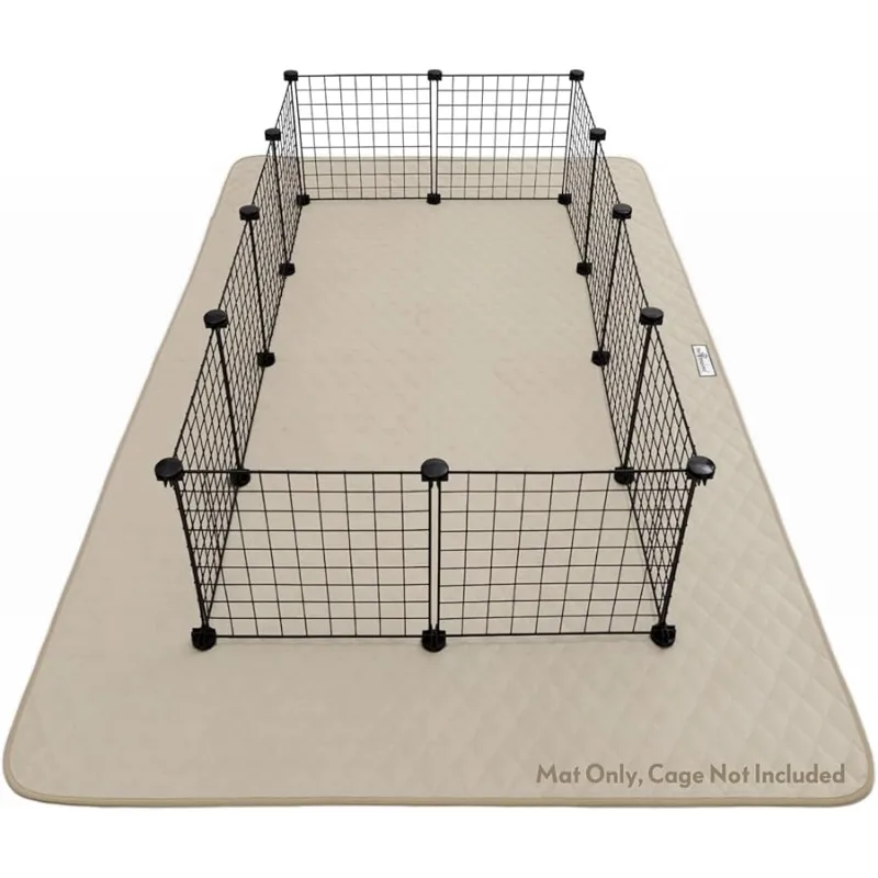 

Paw d Playpen Mat, Super Absorbent Fleece Cage Liner with Non-Slip Bottom, Waterproof Pet Play Pen Pad for Dogs, Rabbits, Guine