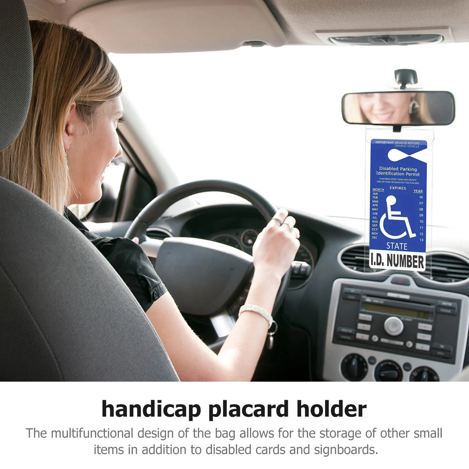 

2Pcs Clear Disabled Parking Permit Holders Large Capacity Storage Bags Handicap Placard Holder Car Display Case Parking