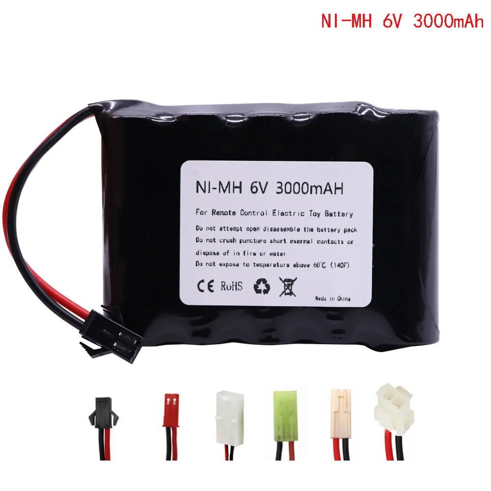 Upgrad 6V 3000mAh NI-MH Battery for RC Toy Electric toy security facilities electric toy AA battery 6v battery group SM/JST/PlUG