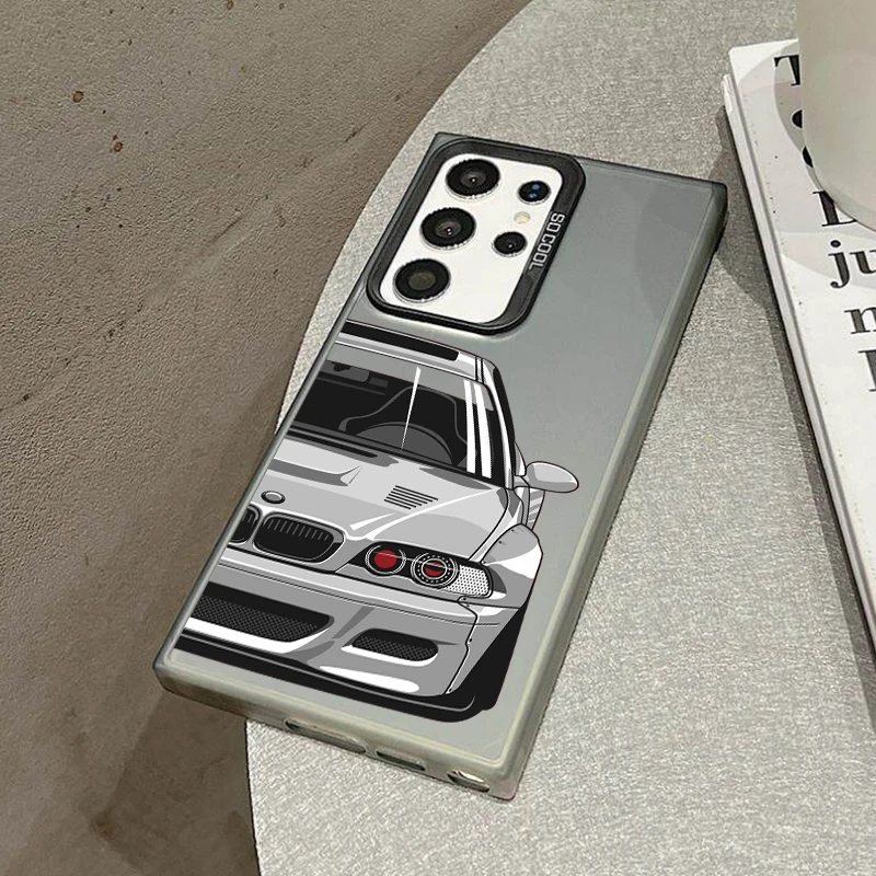 Sport Car Phone Case For Samsung S26 S25 S24 A57 A56 A37 A36 A17 A16 A07 M56 Ultra Plus Laser PC+TPU Cases Cover-S255P1