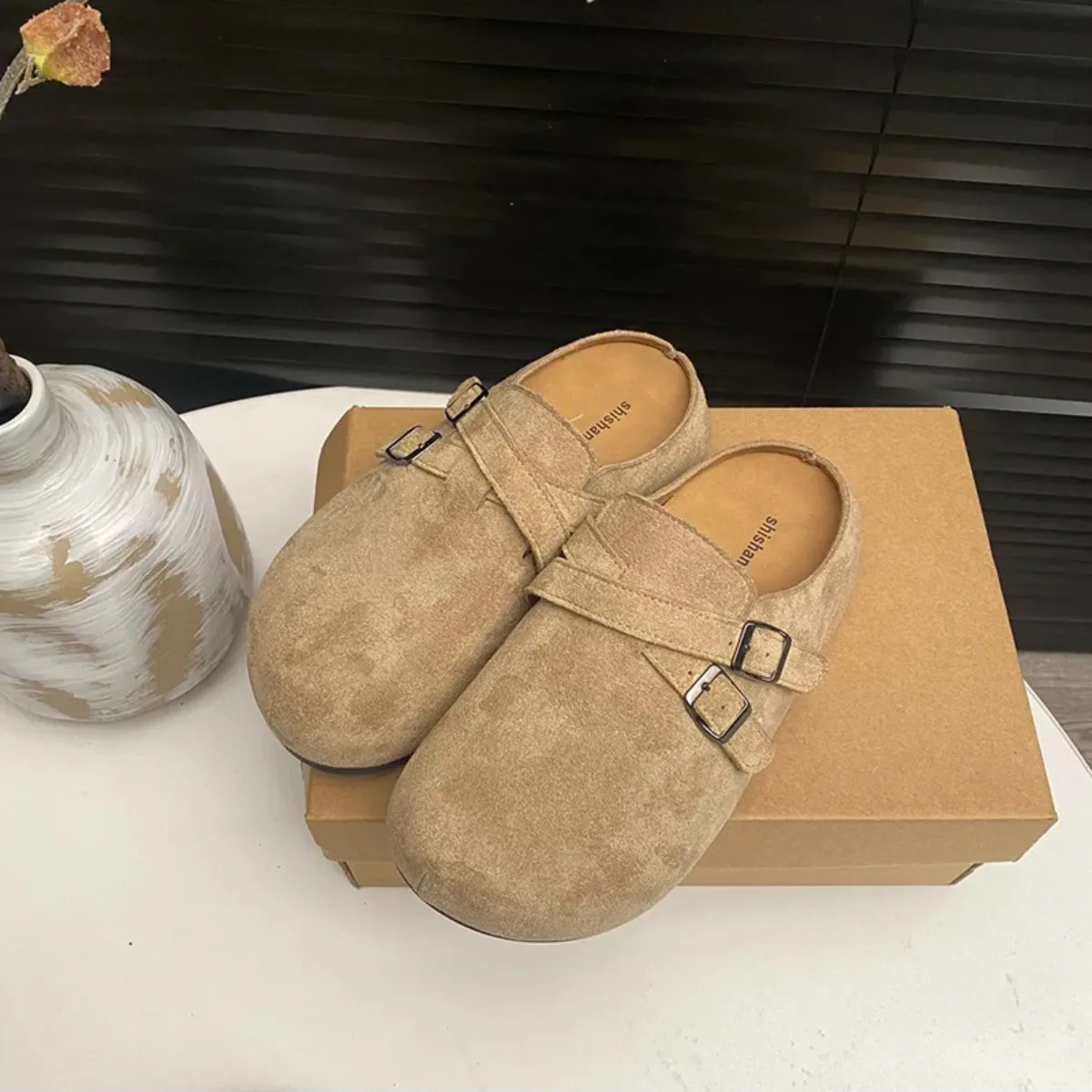 

Women‘s’ Mules Sandals - Cork Insole Arch Support Slides Anti-Slip Comfortable Outdoor Beach & Home Shoes for Women First Choice