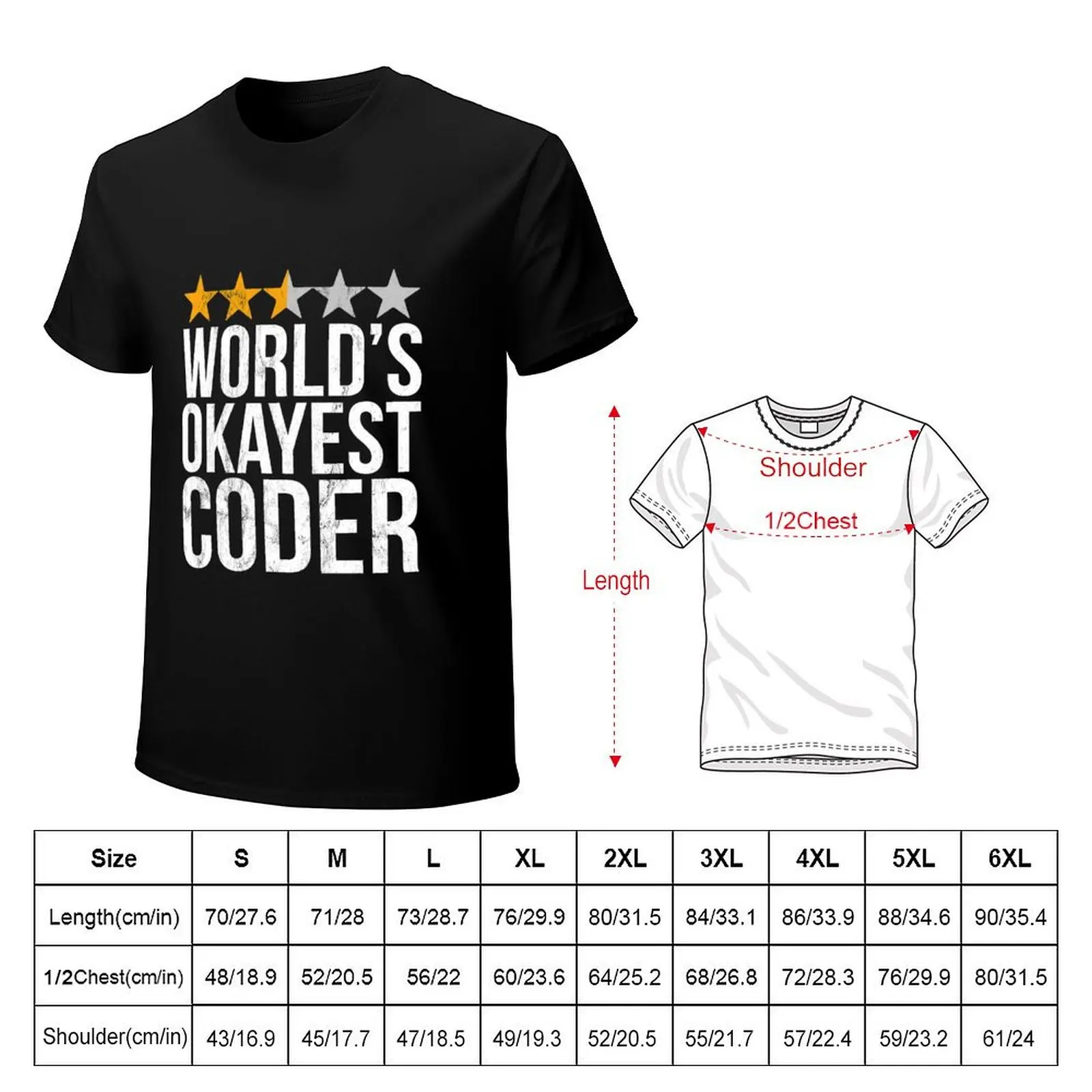 Funny Coding Worlds Okayest Coder T-Shirt Big Size Daily Wear T-Shirt