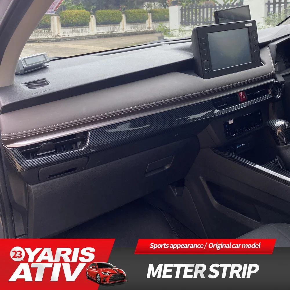 LIEI For 2023 Toyota YARIS ATIV Custom-Fit Dashboard Meter Strip Carbon Fiber Pattern Sports Appearance Interior Decoration Acce