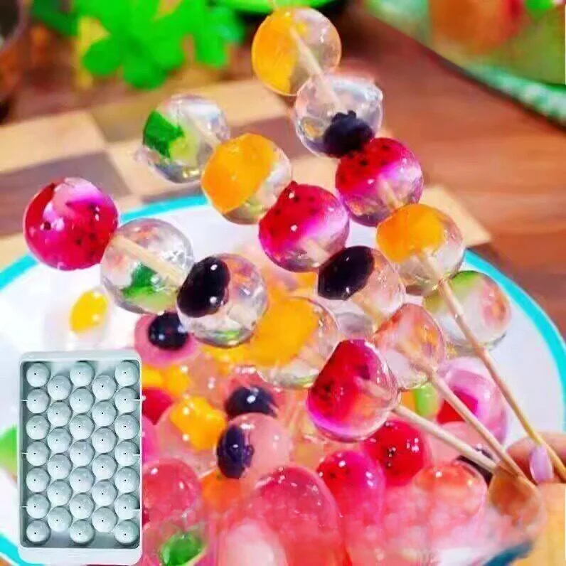 Food Grade Creative round Ball Ice Tray Home Use Ice Maker Kitchen Tool Ice Cube Mold Plastic Freezer Safe Cooking Utensil