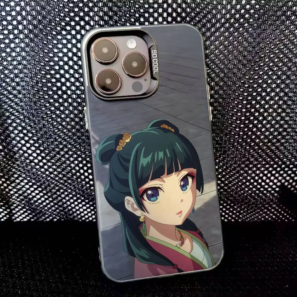 Jinshi Maomao Handyhülle für iPhone 16,15,14,13,12,11,8,7,Pro,Max,Plus,Mini,XS,SE Anti-Fall Schwarz Matt Hart