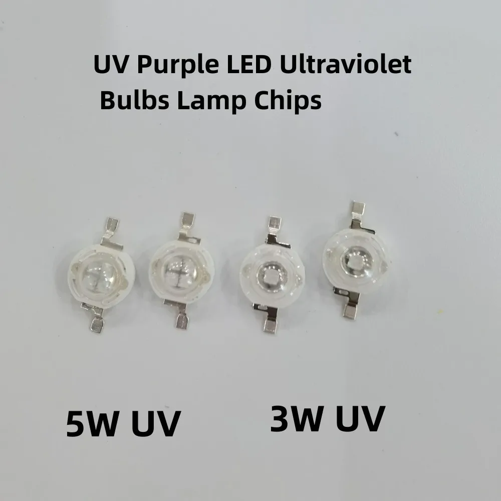 3W 5W 10W 20W 30W 50W 100W UV Purple LED Ultraviolet Bulbs Lamp Chips 365nm 375nm 380nm 385nm 395nm 400nm 405nm High Power Light