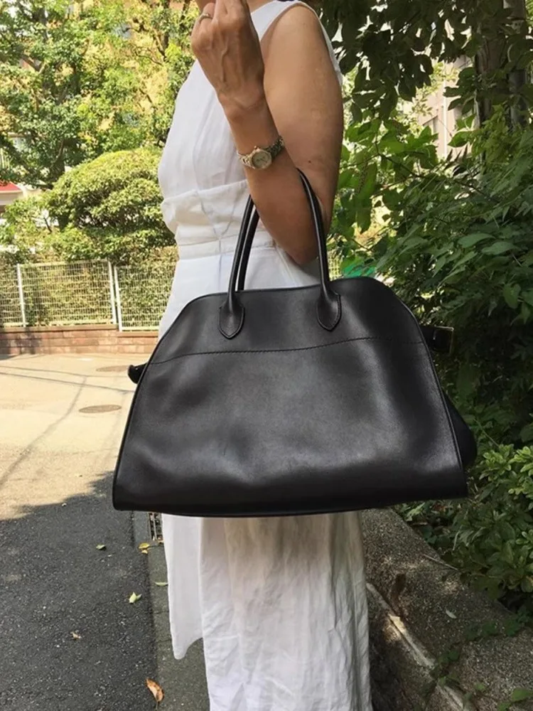

New Large Capaci Top Layer Cowhide Leather Tote Bag Women's Handbag Commuter Bag oulder Bag Versatile Underarm Bag