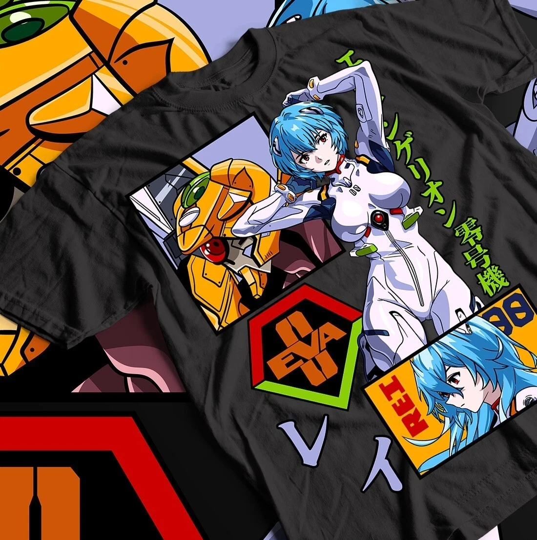2026 Neues Neon Genesis Evangelion Eva Anime bedrucktes Kurzarm-T-Shirt für Herren und Damen, Herren-Oberteile, Sport-T-Shirt Y2K