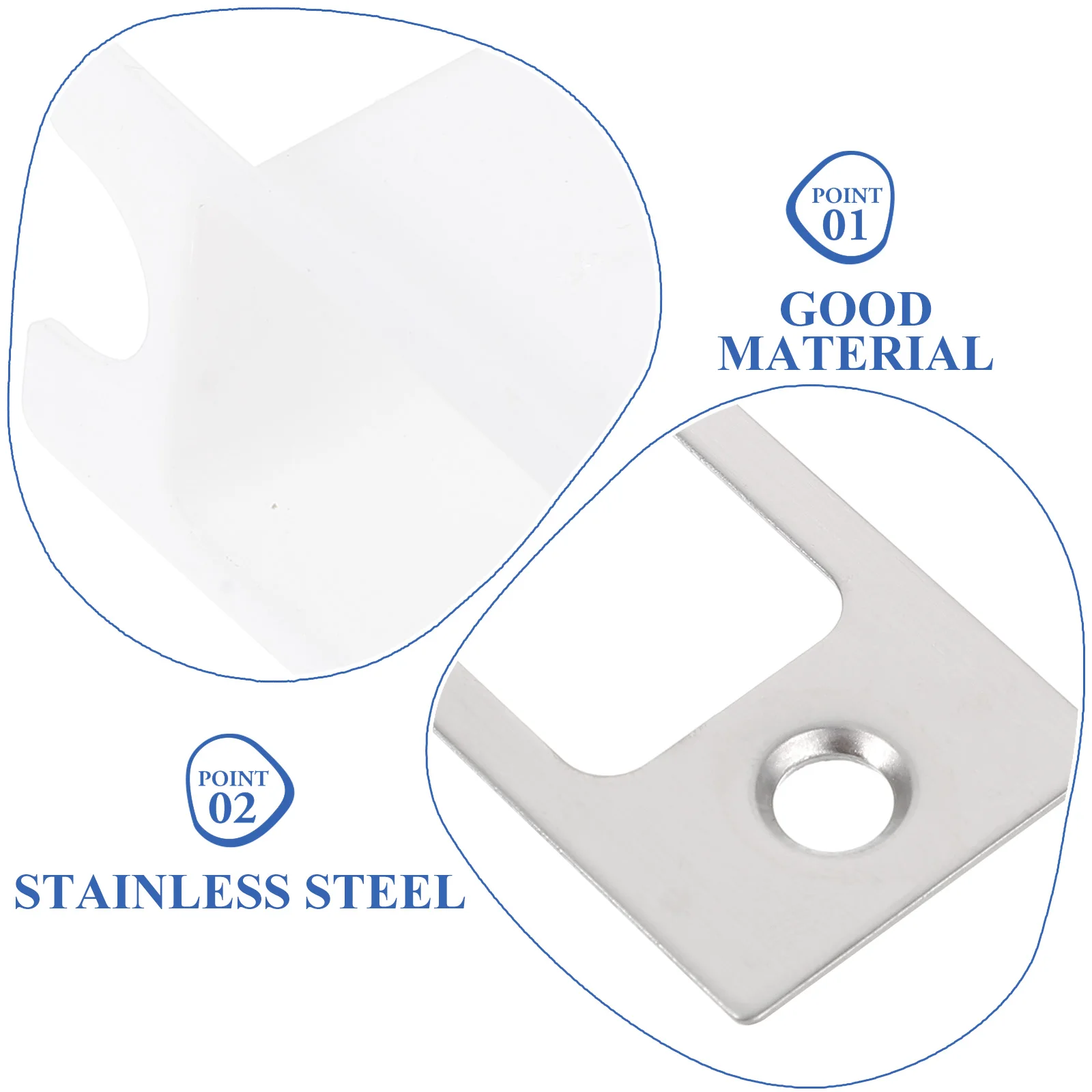 

4 Sets Door Lock Accessories Stainless Steel Strike Plates Screws Hole Cover Deadbolt Security Kit Reinforcement