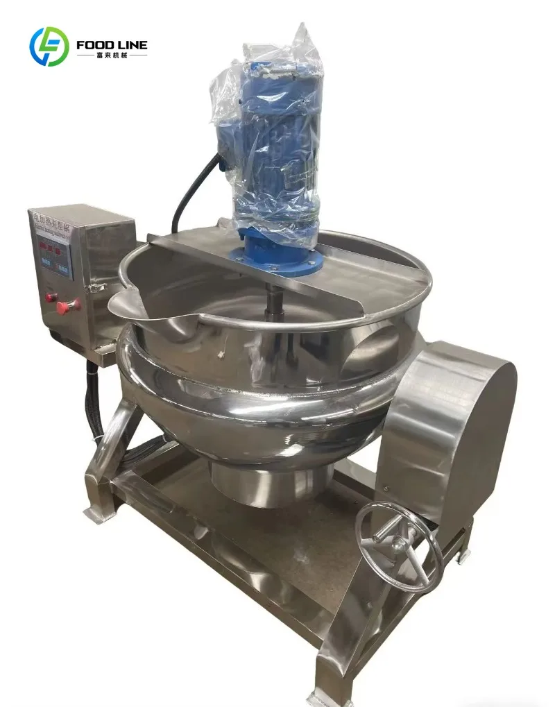 300L Stainless Steel Jacketed Cooker Double Layer Agitator Electric Gas Steam Heating Energy Saving Commercial Customized