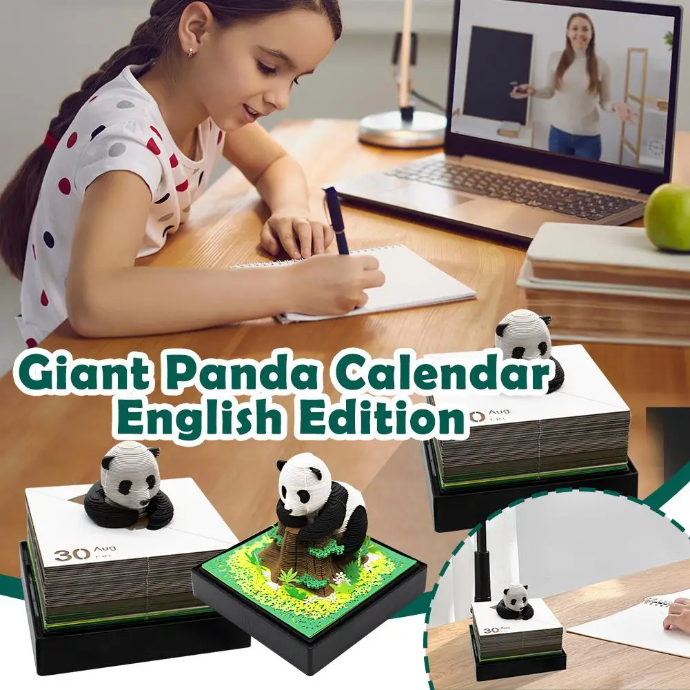 Omoshiroi Block 3D Notepad 3D Art Calendar 2025 Panda Memo Kawaii Gift Sticky Model Carving 3D Pad Note Blocks 3D Note Pape A5T8