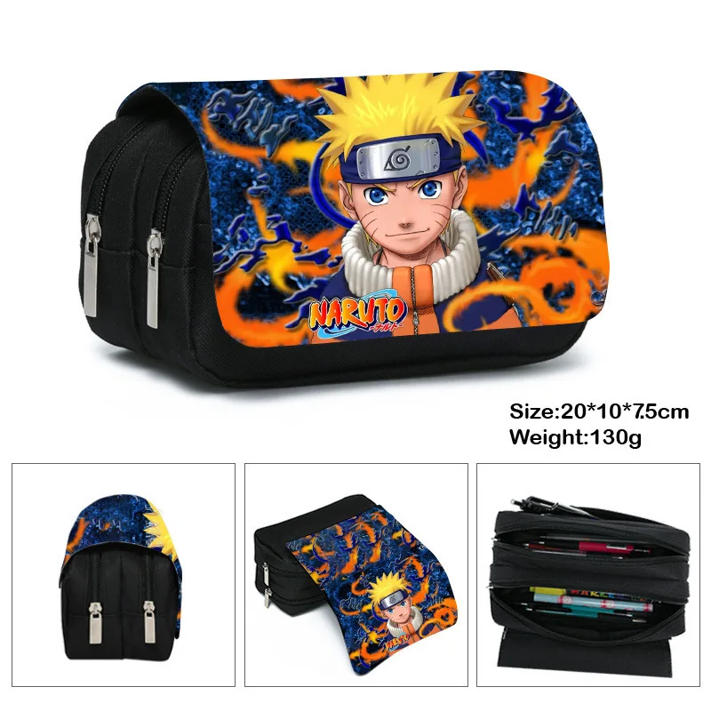 

Naruto New 2026 Pen Case Anime Cartoon Sasuke Character Printing Fashion Student Stationery Box School Supplies Holiday Gifts