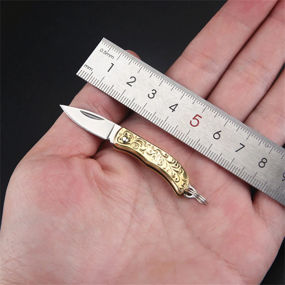 الفولاذ المقاوم للصدأ سكين قلادة جيب الحجم المفاتيح سكّين متعدّد الاستخدامات سكين جيب صغير المدمجة المحمولة القاطع أداة ل ساعي #6