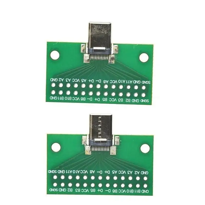 1Pcs Type C 24P 2.54mm Connector Socket Type-C Male To Female USB 3.1 Test PCB Board Adapter For Data Line Wire Cable Transfer