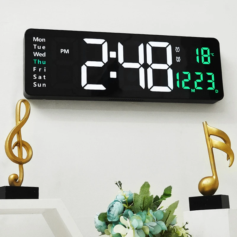 15 Inch Large Dispaly Wall Clock Remote Control Countdown Table Clocks WIth Ten Bright Adjustment Function Timer For Fitness