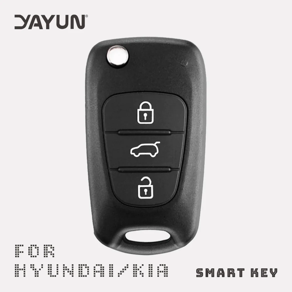 

YAYUN 3 Button Replacement Car Flip Folding Key Shell Blank Remote Fob ForHyundai I30 IX35 ForKIA Solaris