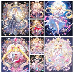 DIY 5D Diamond Painting New Set Anime Girl Picture Mosaic Full Rhinestone Embroidery Cross Stitch Home Art Decoration